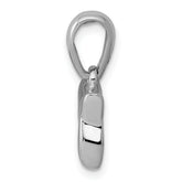 14K White Gold Chai Life Pendant with Polished Rhodium Finish